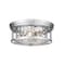 Z-Lite Clarion 3 Light Flush Mount, Polished Nickel & Inner Clear Water & Outer Clear 493F3-PN - alternate 1
